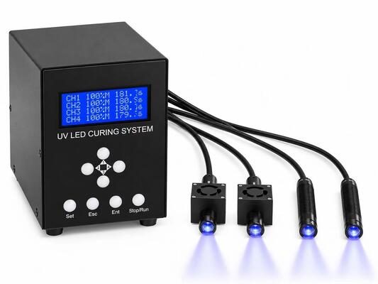 Multi-Channel UV LED Spot Curing System met een hoge stralingsopbrengst en een lage warmteopwekking voor precisieassemblage
